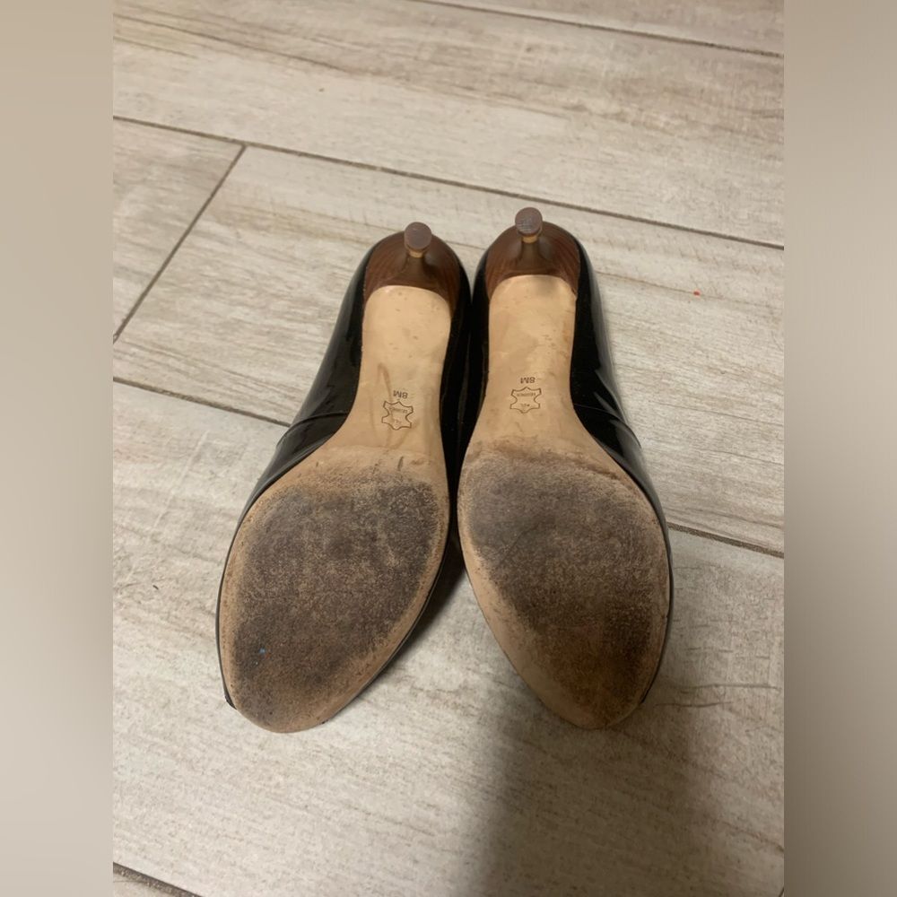 Tory Burch Rea Black Patent Peep Toe Heels - Picture 7 of 14